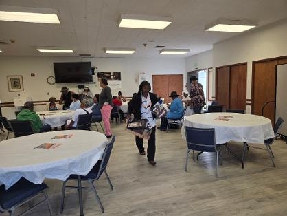 Church family gathered in the fellowship hall at the Church BBQ 2026 — MLK Memorial Baptist Church