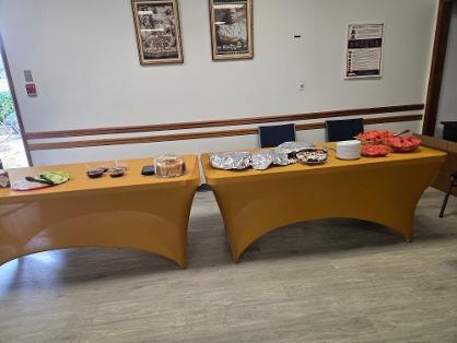Buffet tables set up and ready for the Church BBQ 2026 — MLK Memorial Baptist Church