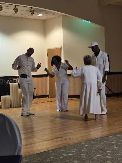 Guests dancing together on the ballroom floor at the Golden Jubilee All-White Affair 2026