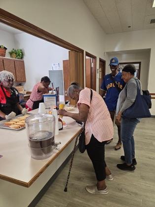 Fellowship dinner — food service window VBS Day 1