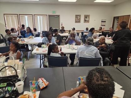 Fellowship dinner — food service counter VBS Day 1