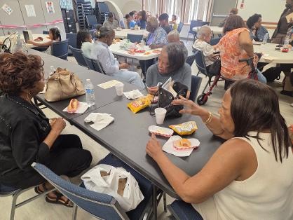 Fellowship dinner — children at table VBS Day 1