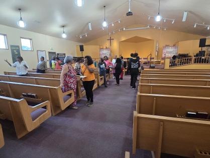 Wide view of congregation in the sanctuary — VBS 2026 MLK Memorial Baptist Church