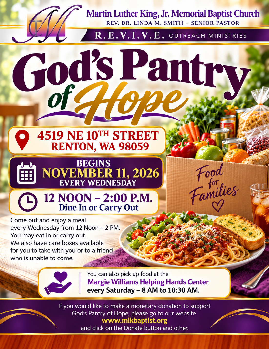 God's Pantry of Hope — Every Wednesday beginning November 11, 2026