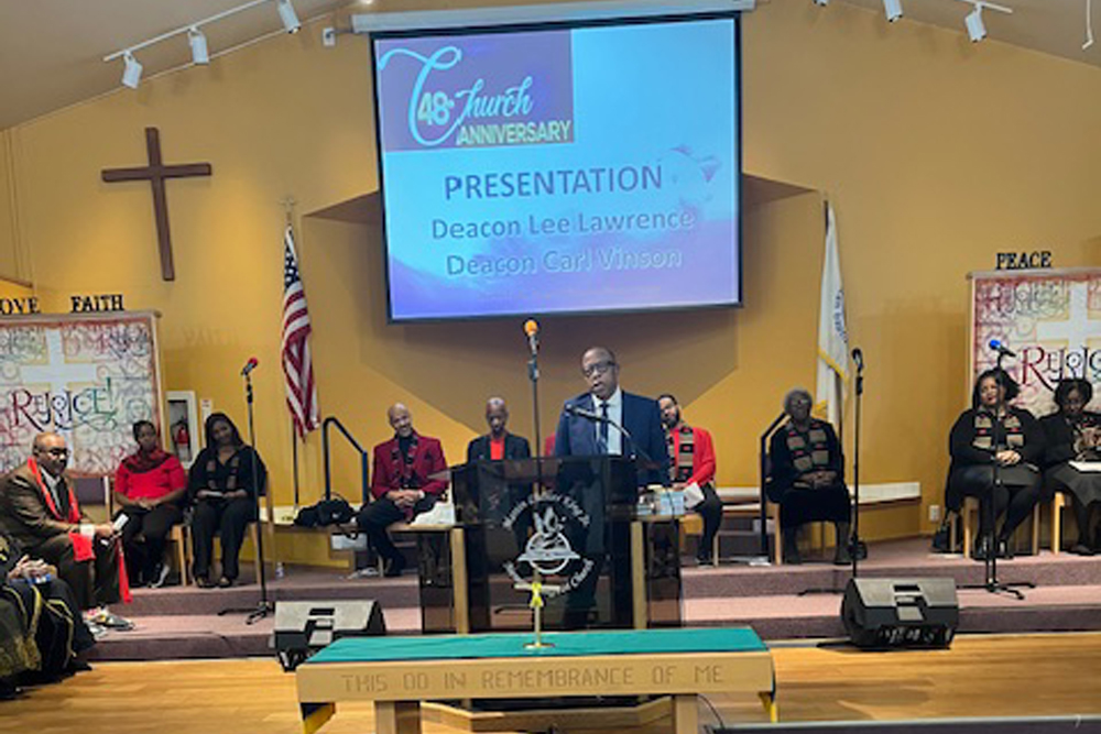 Church anniversary celebration in the sanctuary